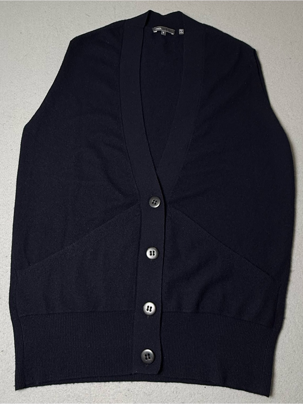 Vince Women’s Button Down 100% Cashmere Knit Sweater Vest Blue Small S Classic